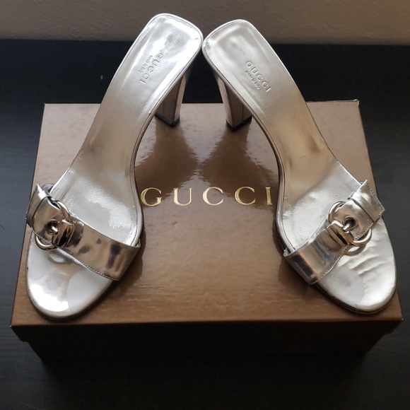 gucci silver sandals